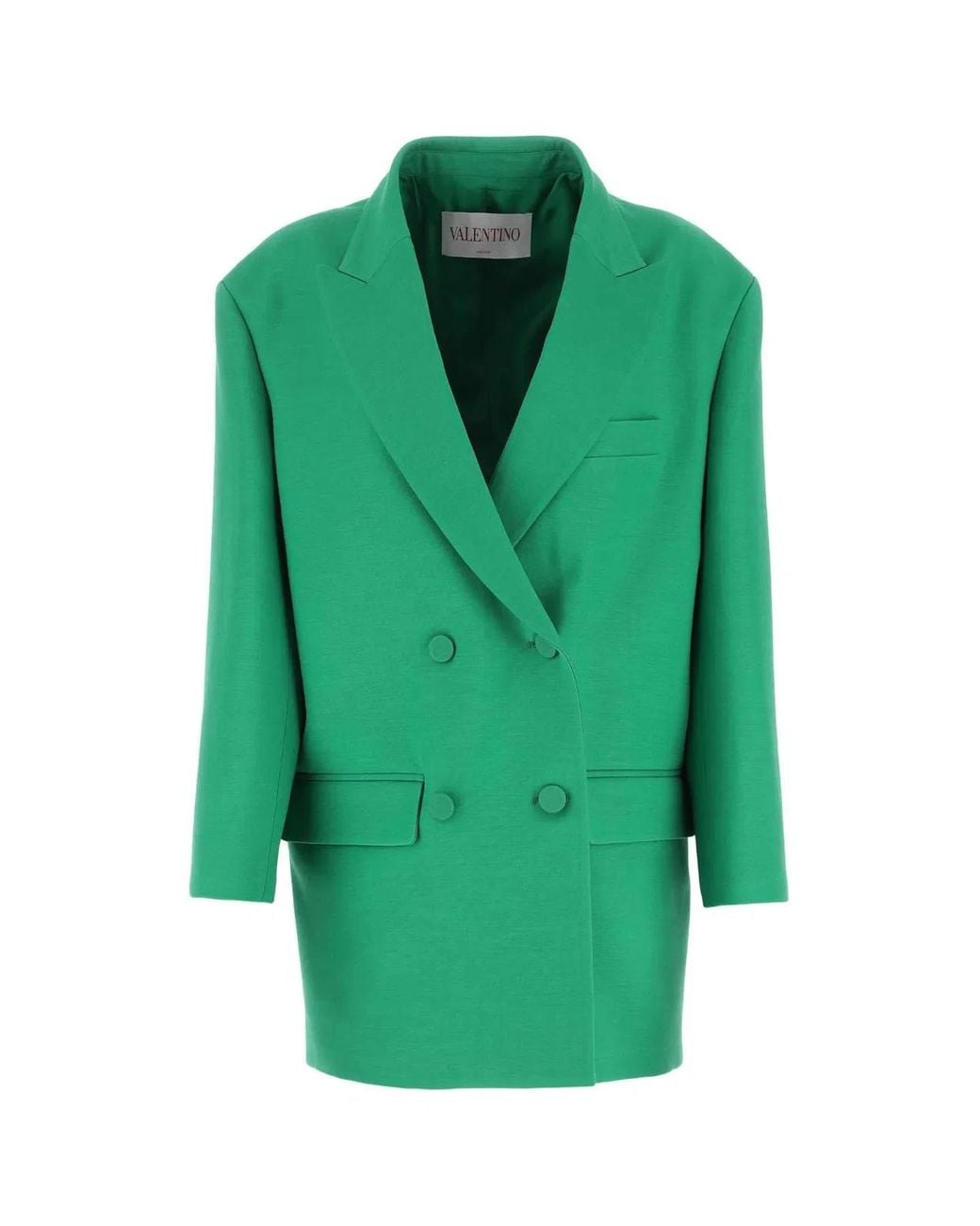 Valentino Garavani Green Crepe Couture Oversize Blazer