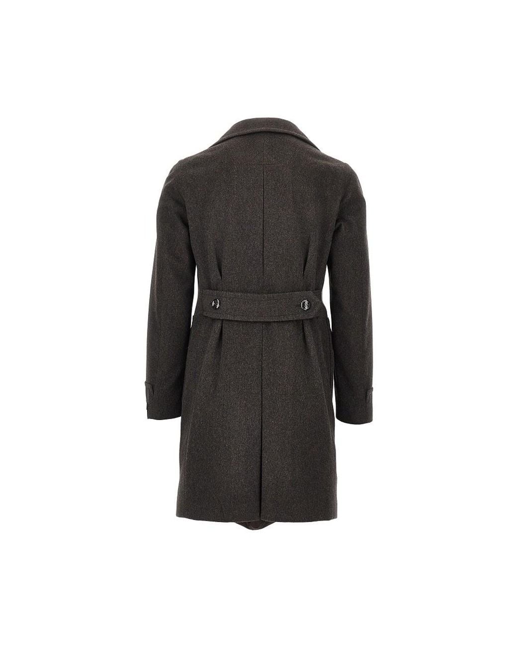 Tagliatore Black Carlo Double-Breasted Wool Coat for men