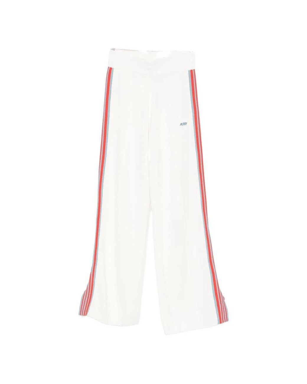 Autry White Logo Embroidered Stripe Trousers