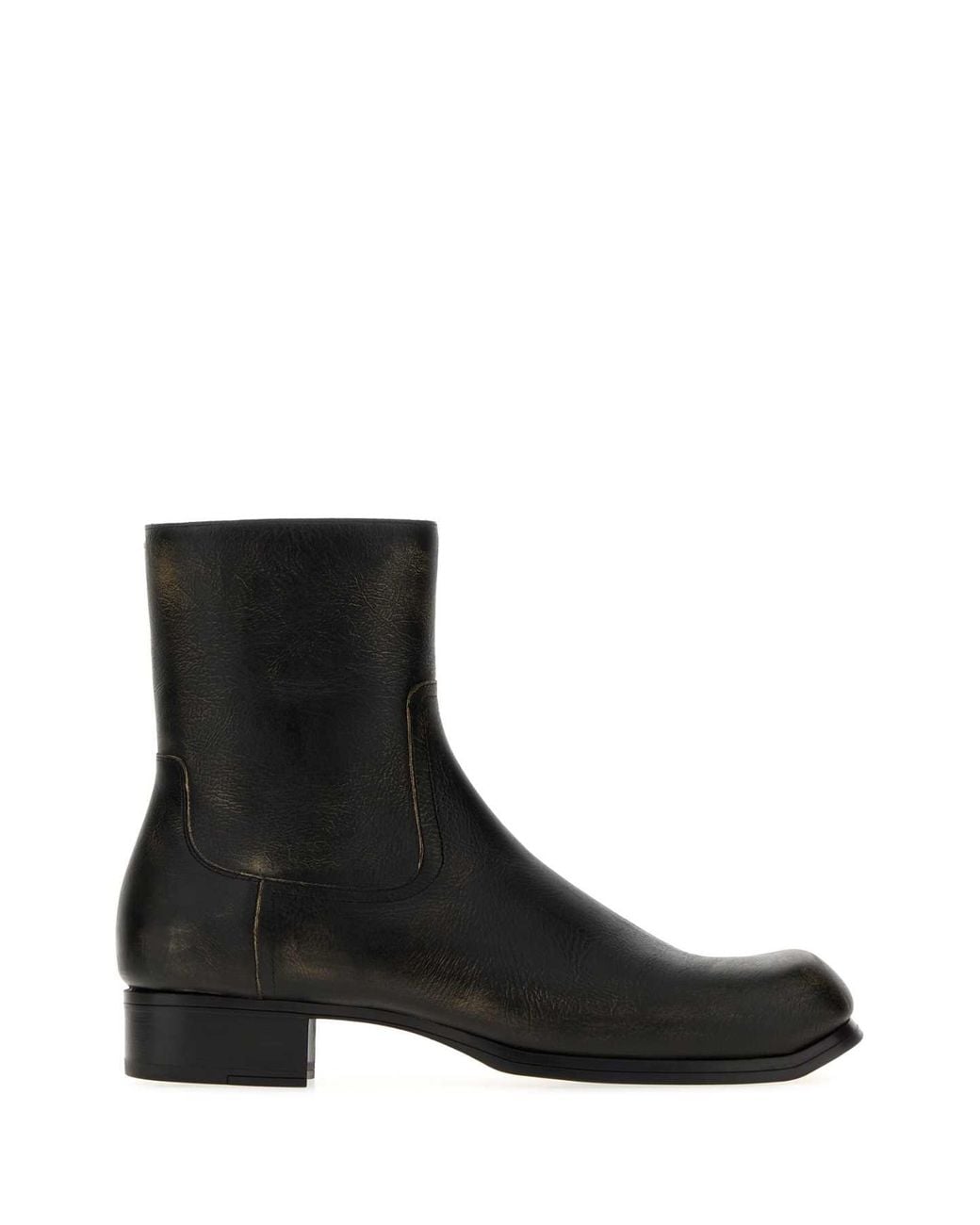 Maison Margiela Black Leather Float Ankle Boots for men