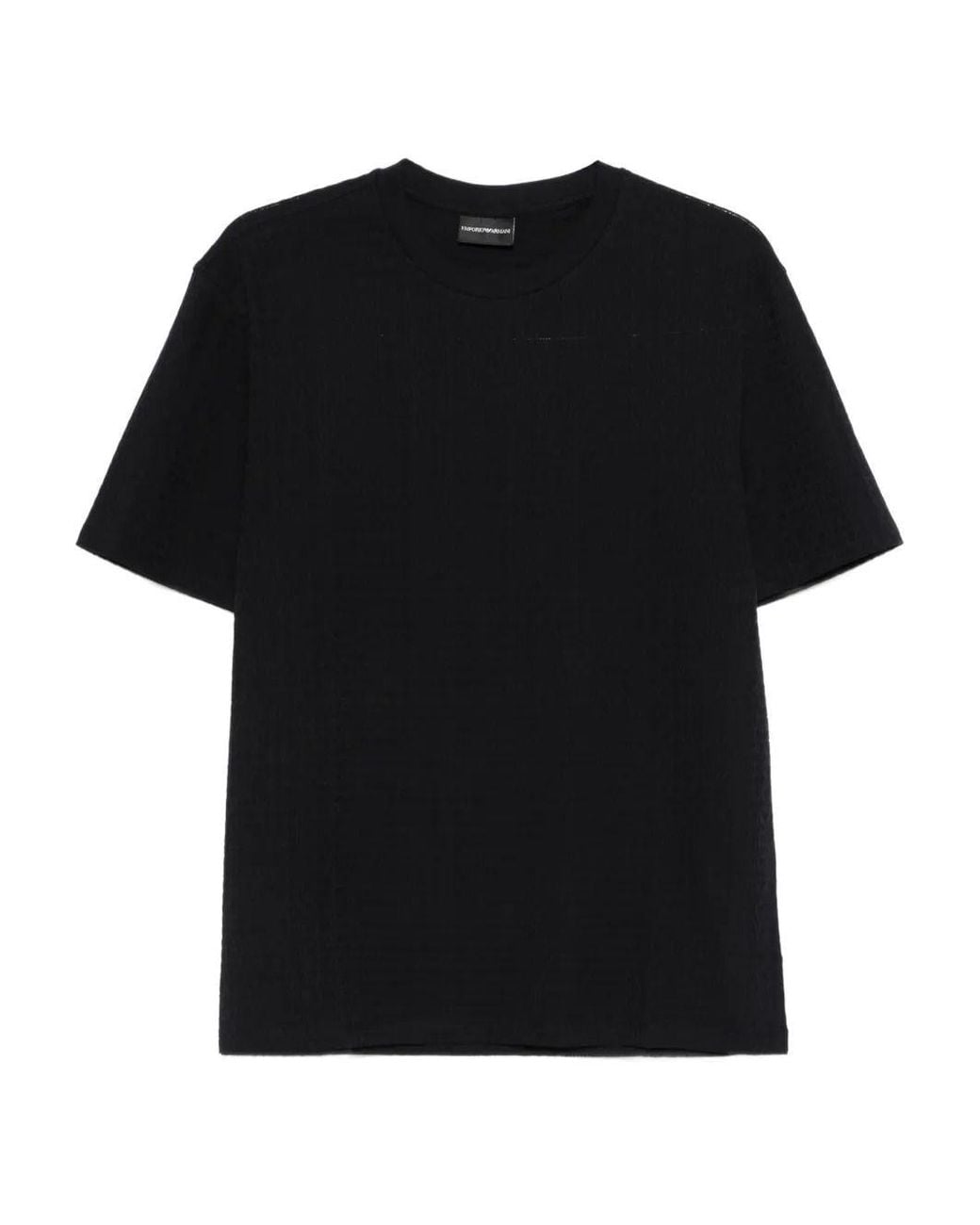 Emporio Armani Black Textured T-Shirt for men