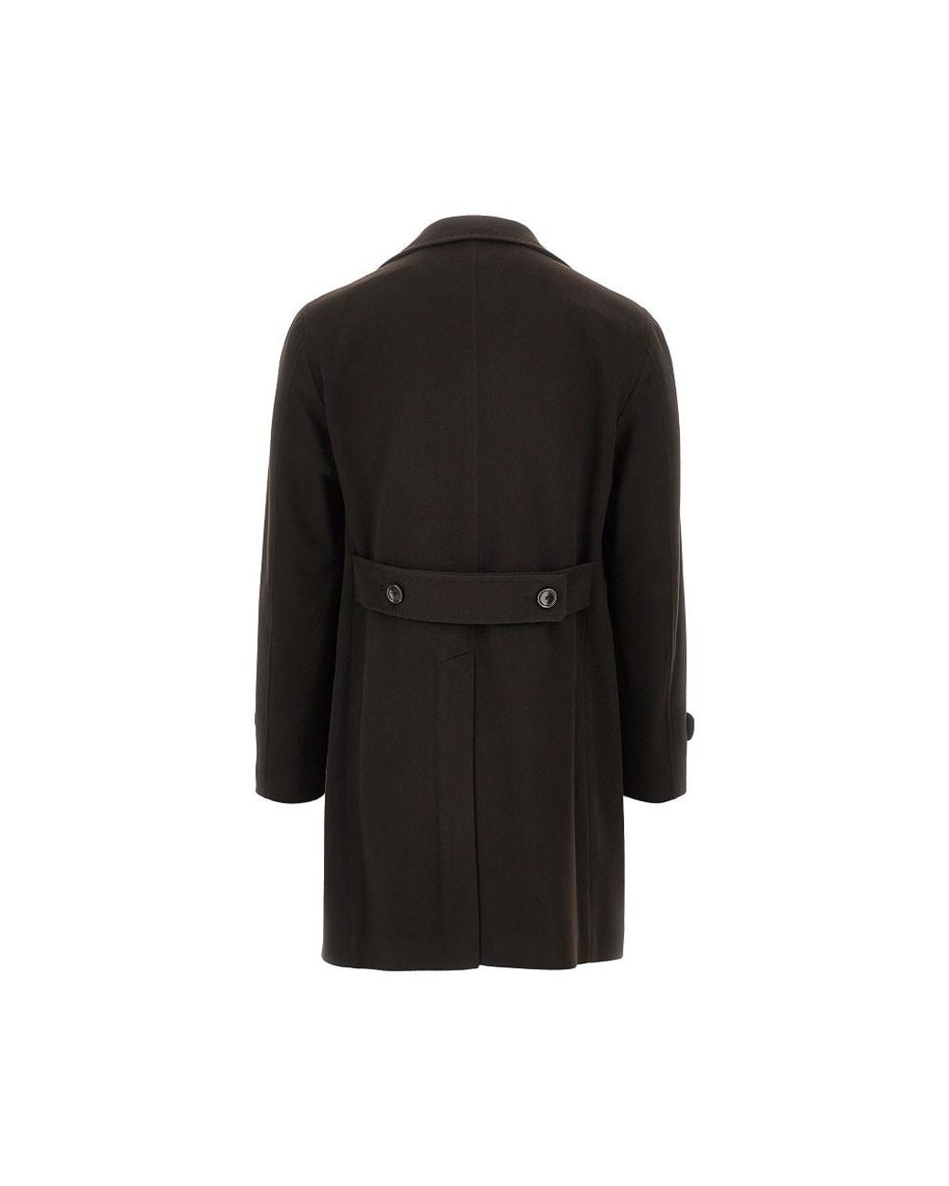 Tagliatore Black Cashmere And Wool Tailored Coat for men