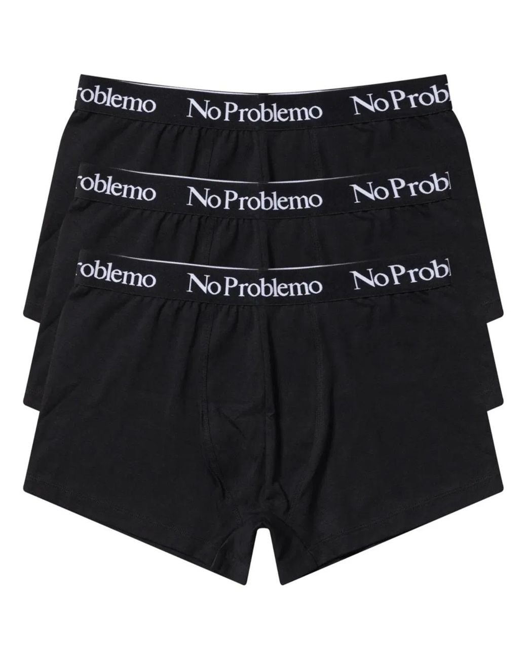 No Problemo Black 3-Pack Boxer Con Logo for men
