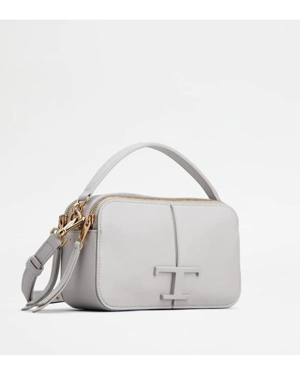 Tod's Gray Leather Mini Crossbody Handbag For Ss24