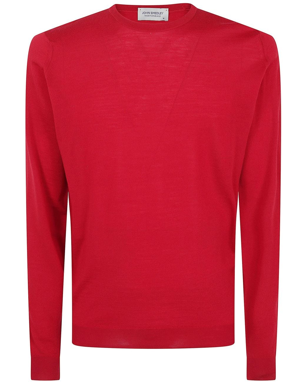 John Smedley Red "Lundy" Crewneck Long Sleeves Pullover for men