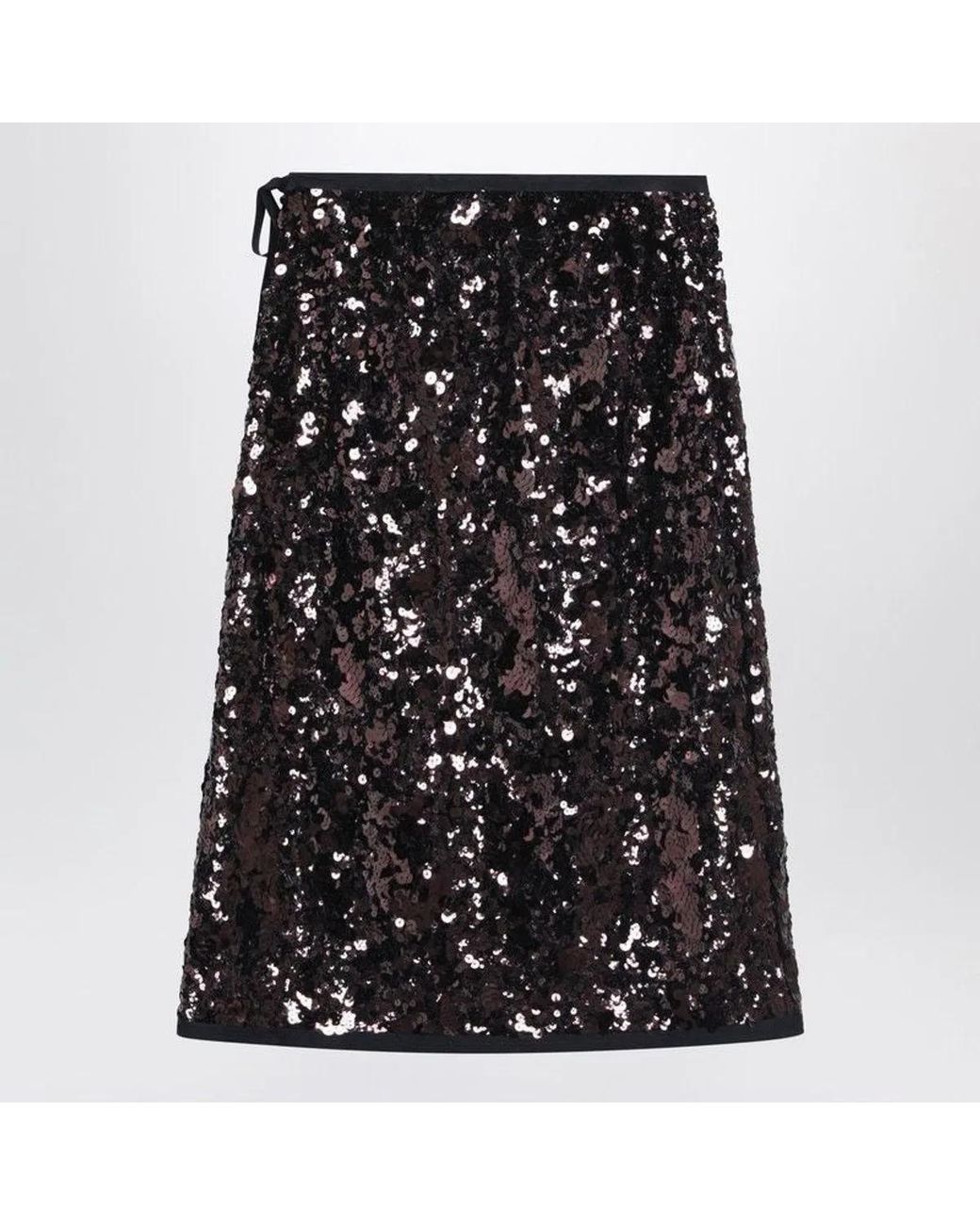 Prada Black Plum-Coloured Sequined Skirt