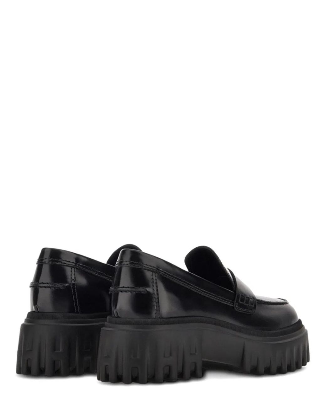 Hogan Black Leather Slip-On