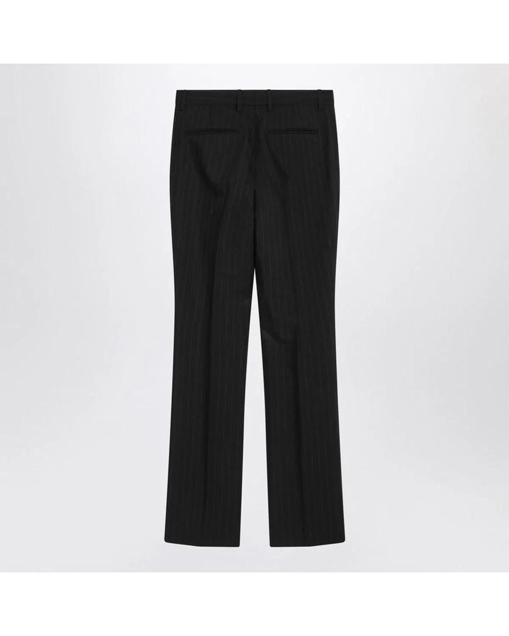 Gucci Black Wool Pinstripe Trousers