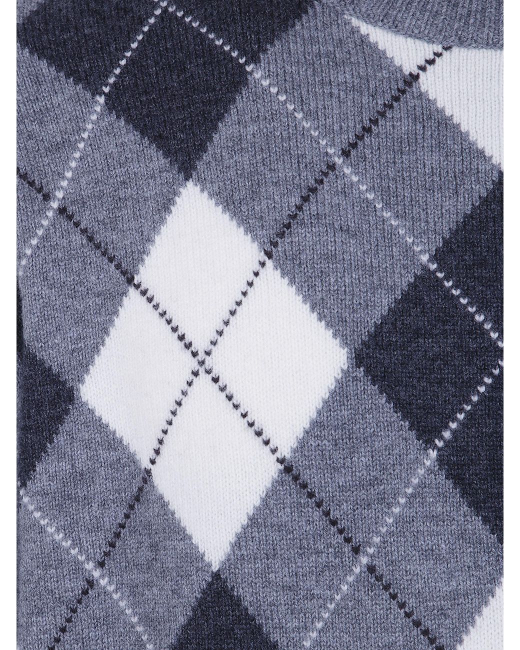 DUNST Blue Argyle Crew Neck Sweater