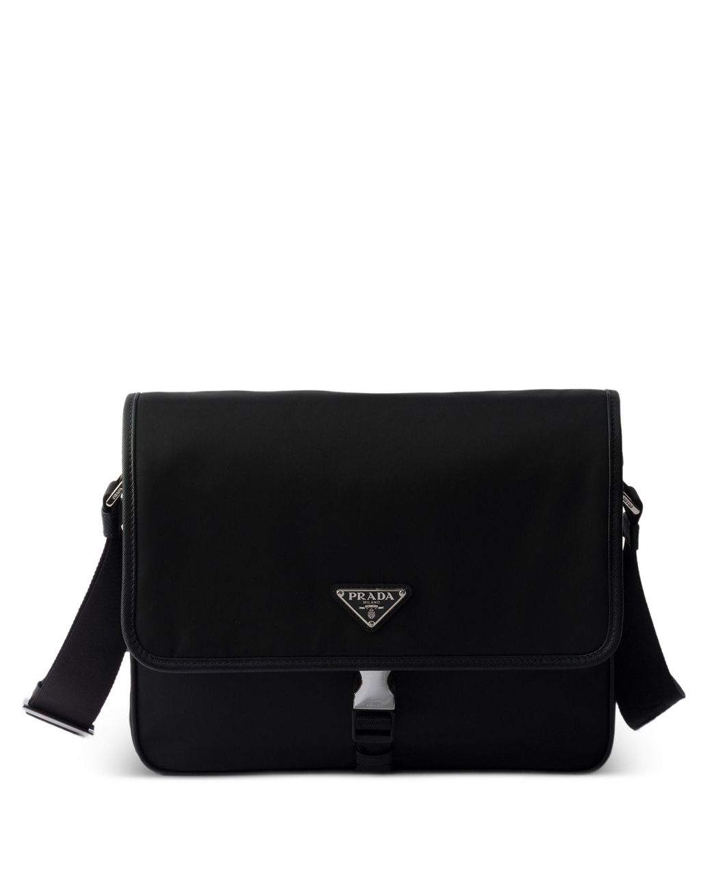 Prada Black Re-Nylon Buckled Shoulder Bag for men