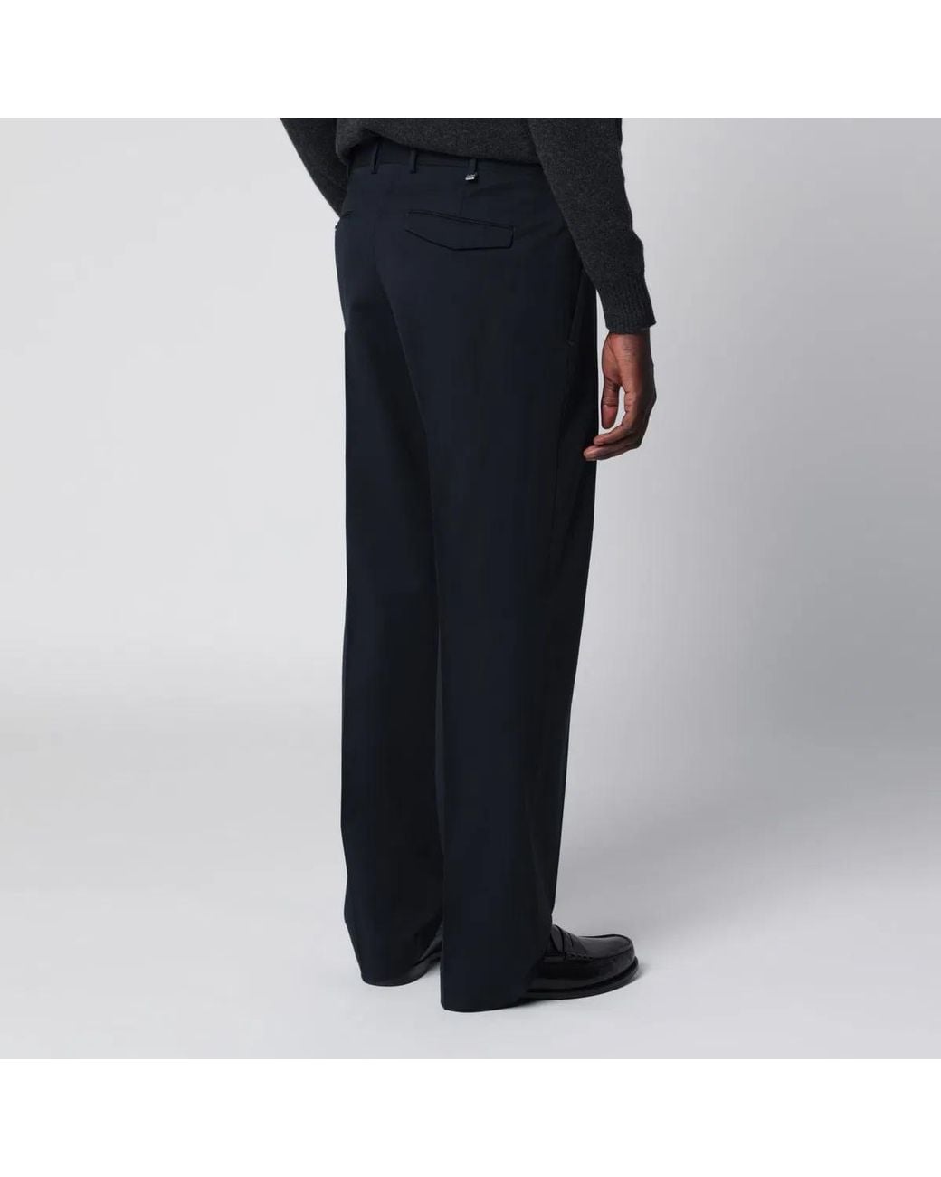 PT01 Blue Woolblend Trousers for men