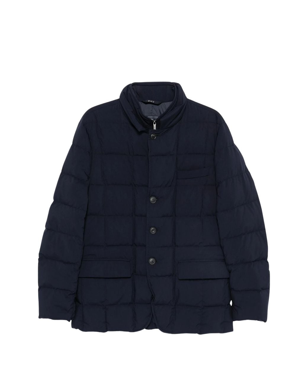 Fay Blue Quilted Double-Front Coat for men