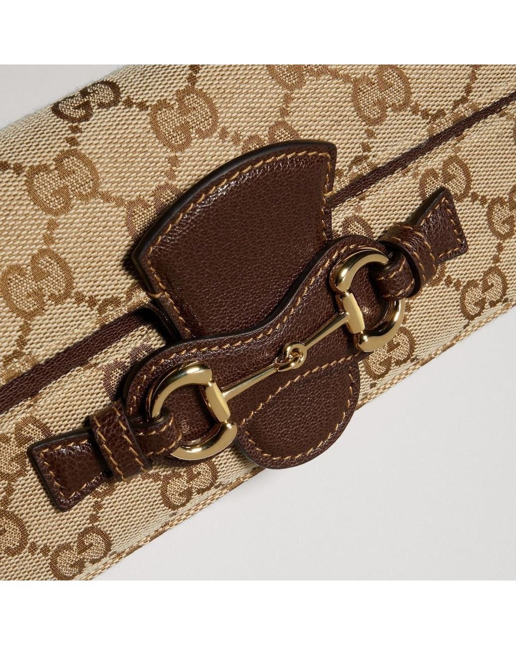 Gucci Metallic Horsebit Vintage Sand Chain Wallet
