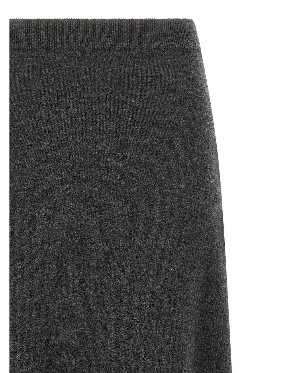 Balenciaga Gray Maxi Wool Skirt