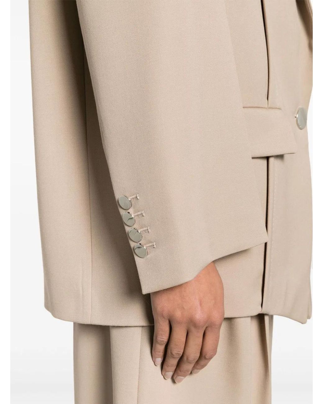 The Attico Natural Glen Oversized Single-breasted Blazer