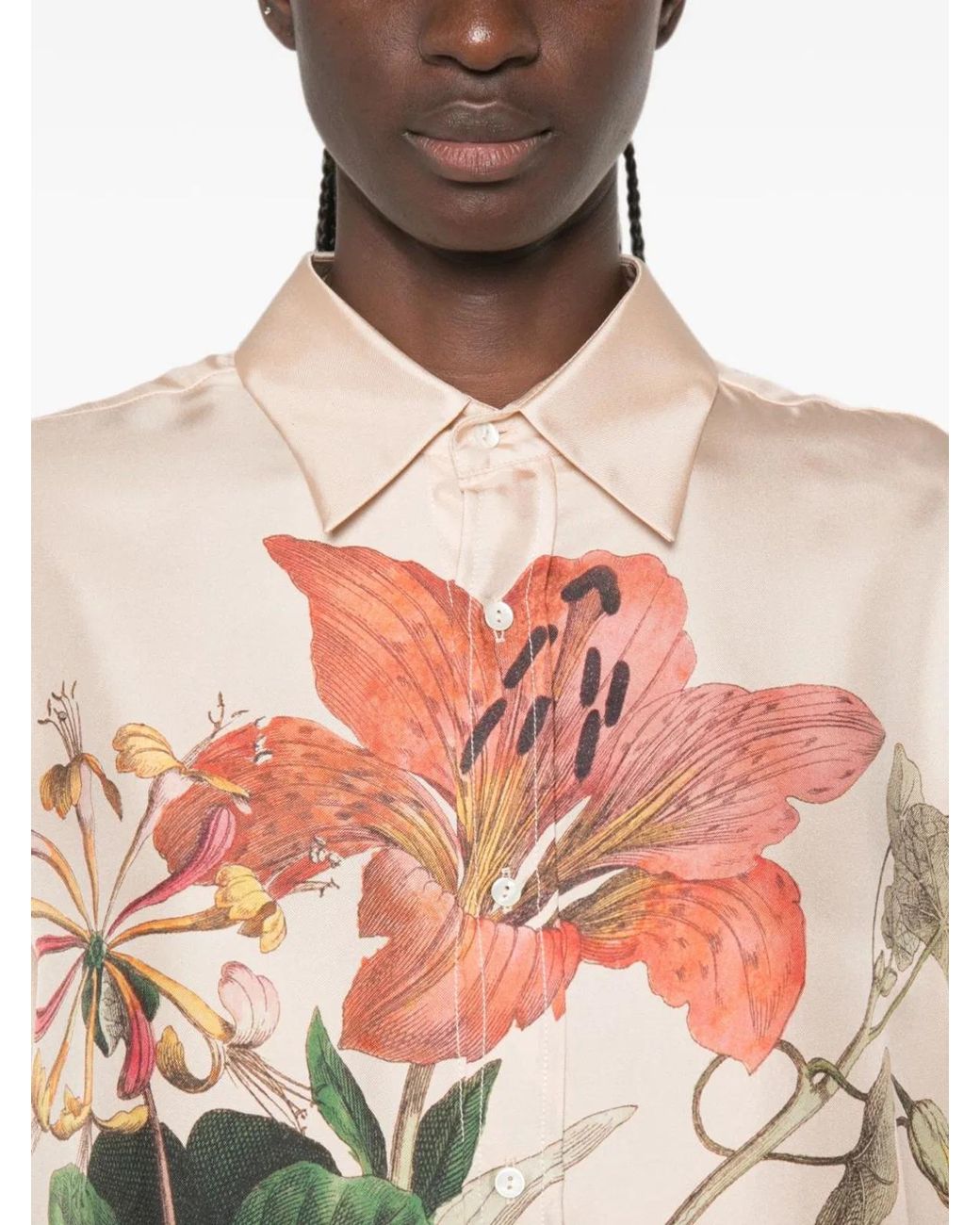 Pierre Louis Mascia White Printed Silk Shirt