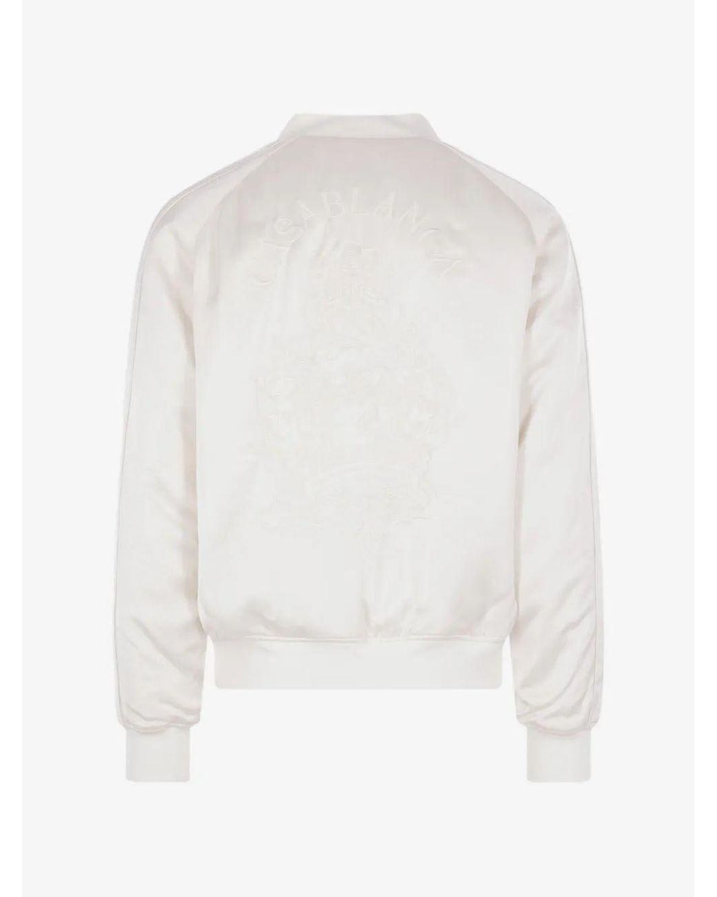 Casablanca White Hotel Emblem Logo-Embroidered Bomber Jacket for men