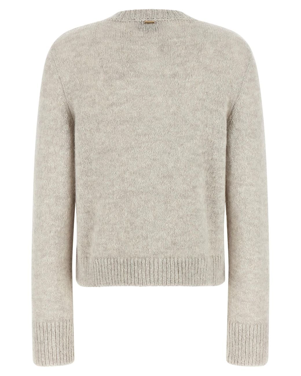 Twinset Gray Twin Set Jacquard Diamond Cardigan