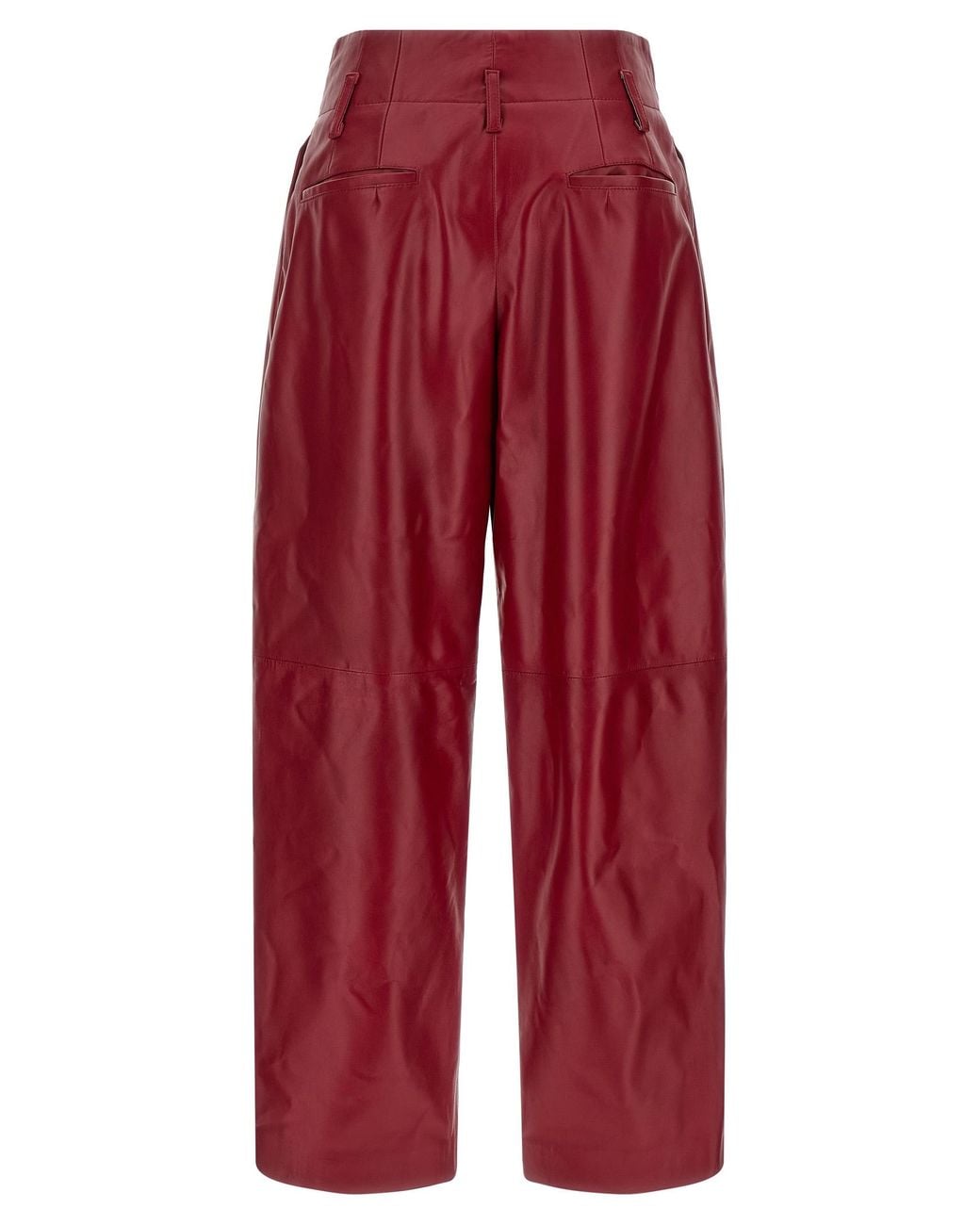 Alberta Ferretti Red High Waist Pants