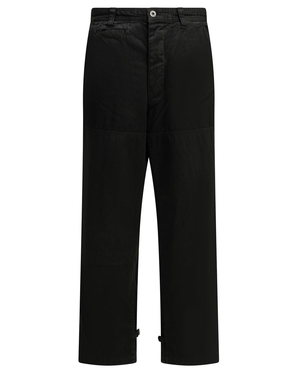 A.PRESSE Black "Double Knee" Cargo Pants for men