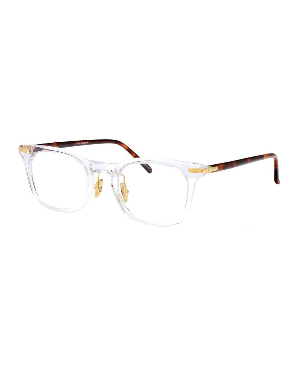 Linda Farrow Metallic Clear/T-Shell/Yellowgold/ Acetate Glasses