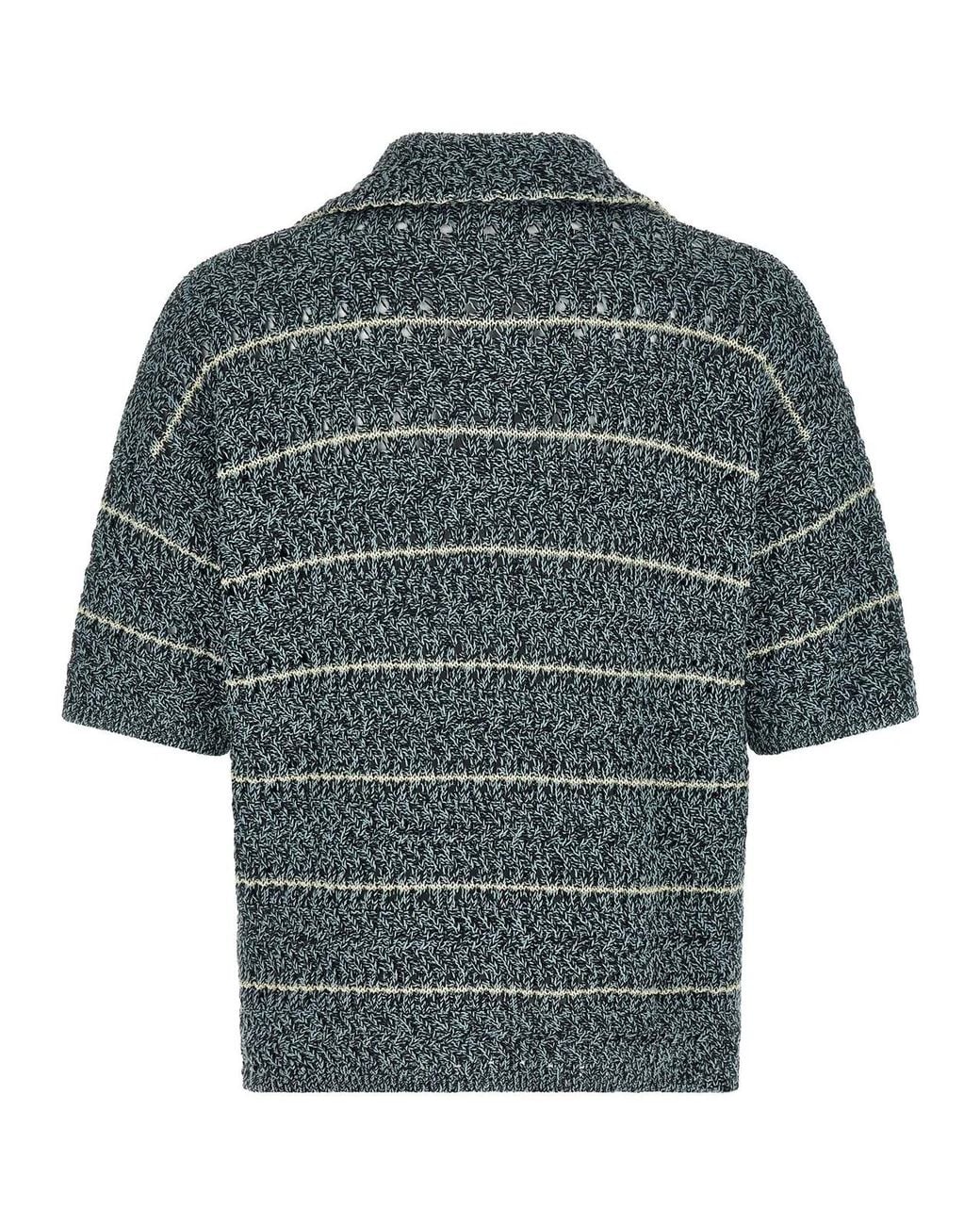 Roberto Collina Gray 'Mouliné' Polo Shirt for men