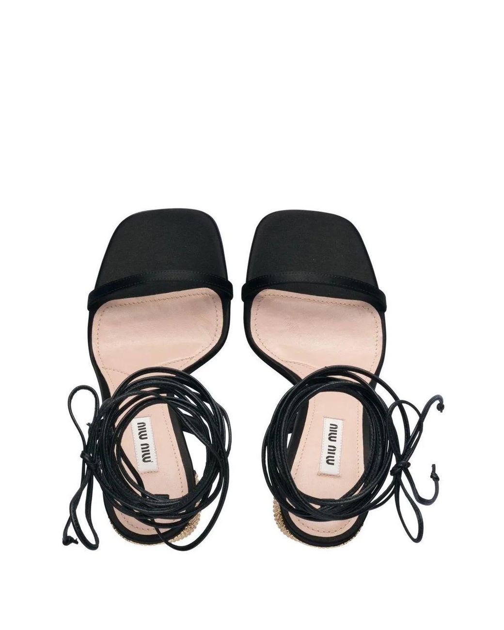 Miu Miu Black Glitter Detail Sandals