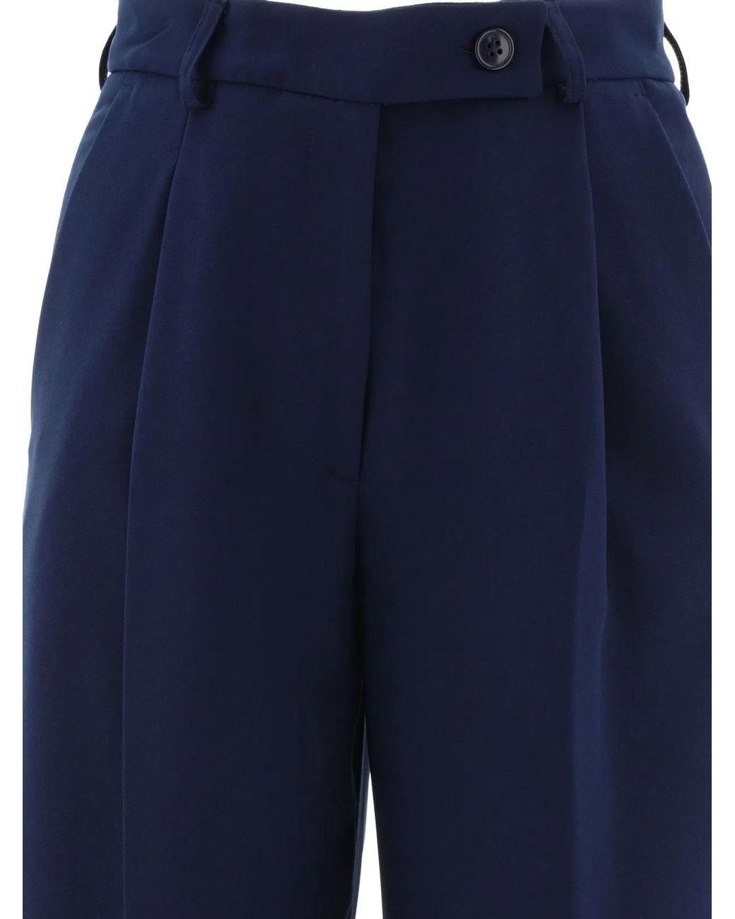 F.it Blue Tailored Trousers With Pressed Crease