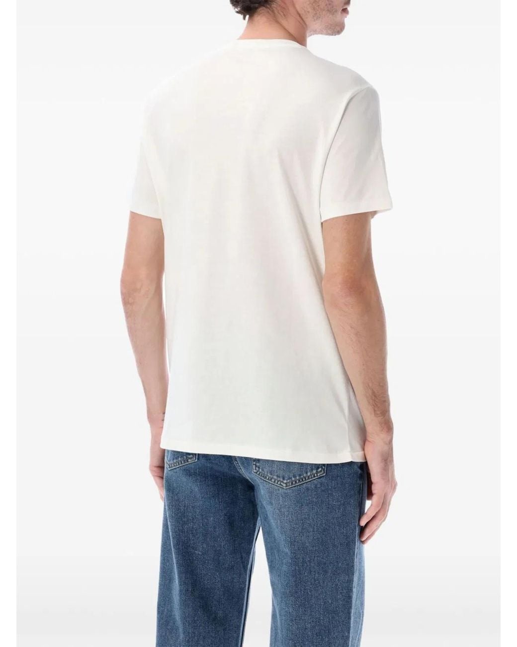 Ralph Lauren White Crew Neck Graphic T-Shirt for men