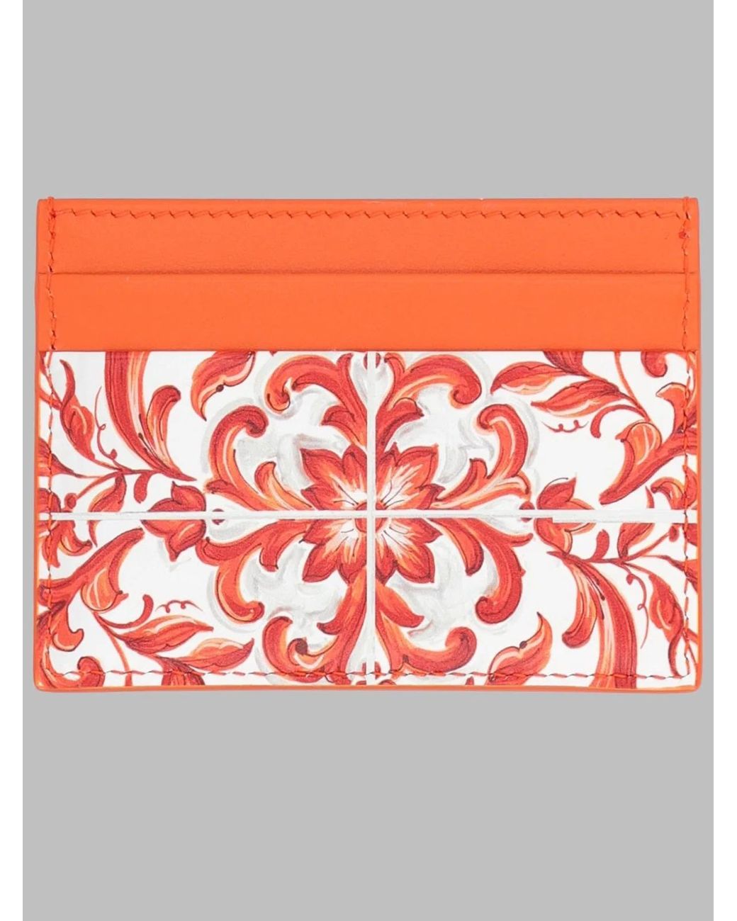 Dolce & Gabbana Orange Card Holder Leather Wallets & Purses