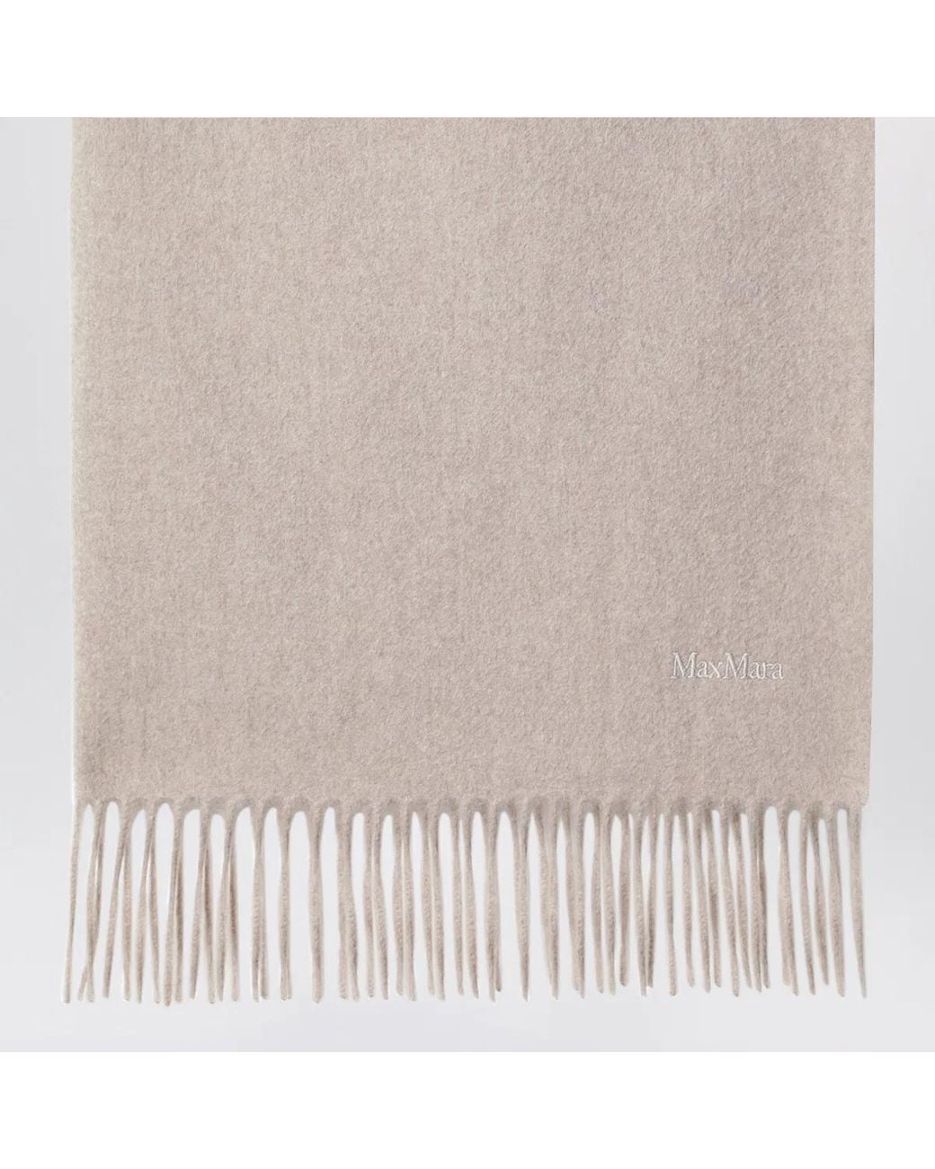 Max Mara Natural Sandcolored Cashmere Scarf