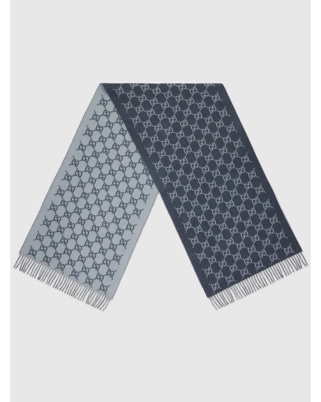 Gucci Blue Gg Cashmere Scarf for men
