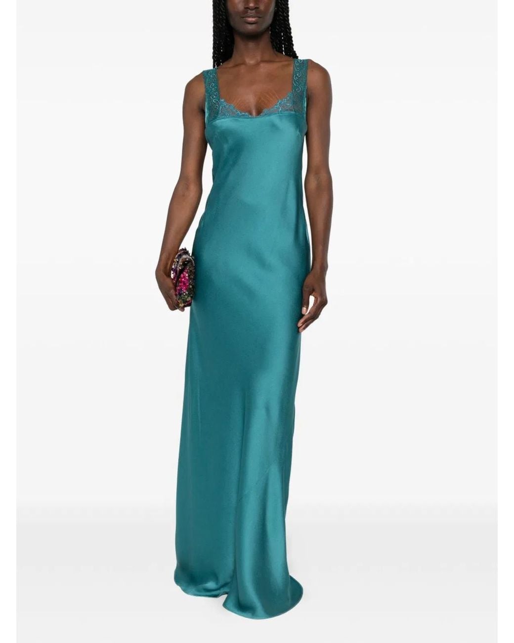 Forte_forte Blue Lace Detail Long Dress