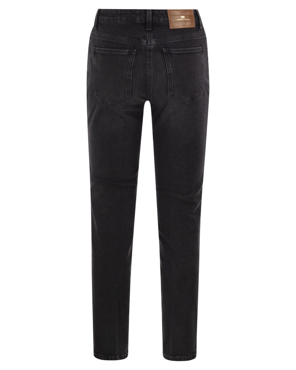Elisabetta Franchi Black High-Waisted Slim-Fit Jeans