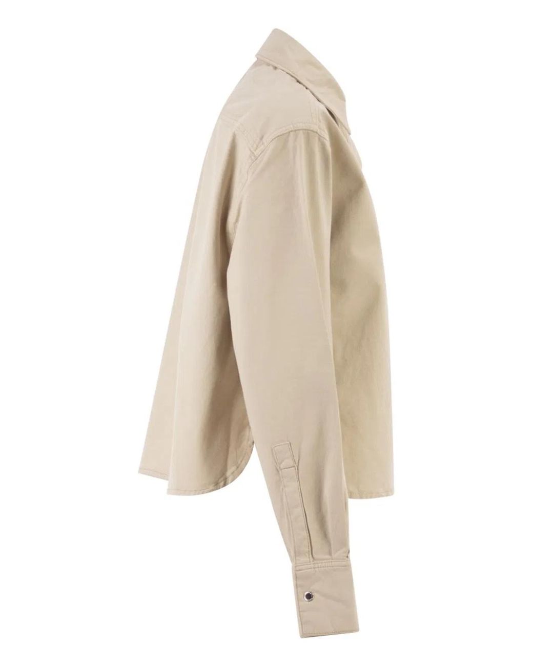7 For All Mankind Natural Stretch Cotton Shirt With Chest Pocket