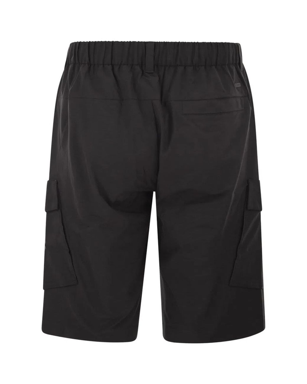 Herno Black Technical Fabric Cargo Bermuda Shorts for men