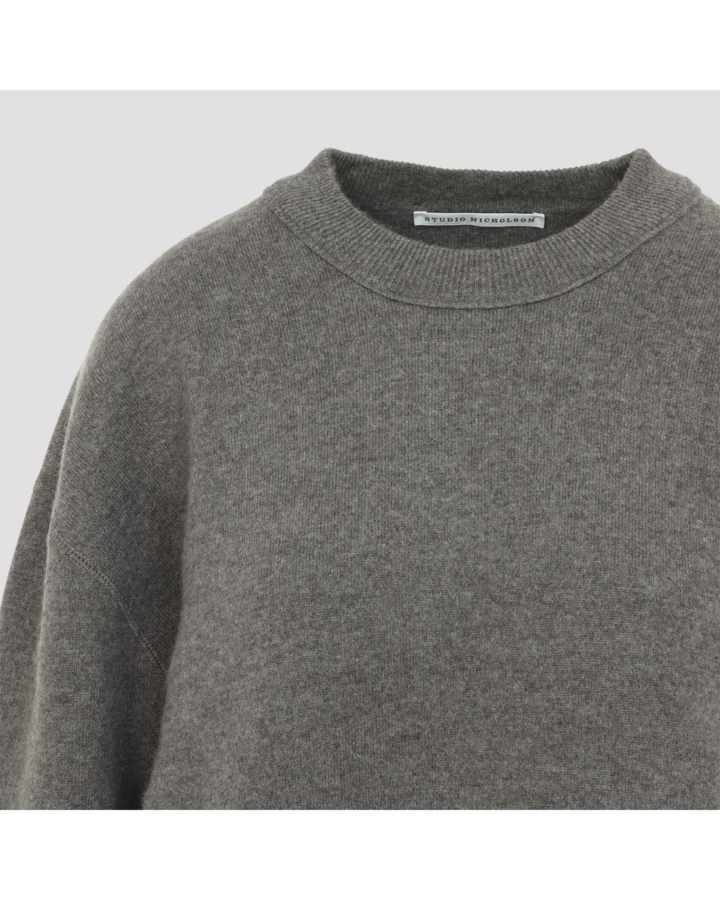 Studio Nicholson Gray Mouse Morina Crewneck Jumper