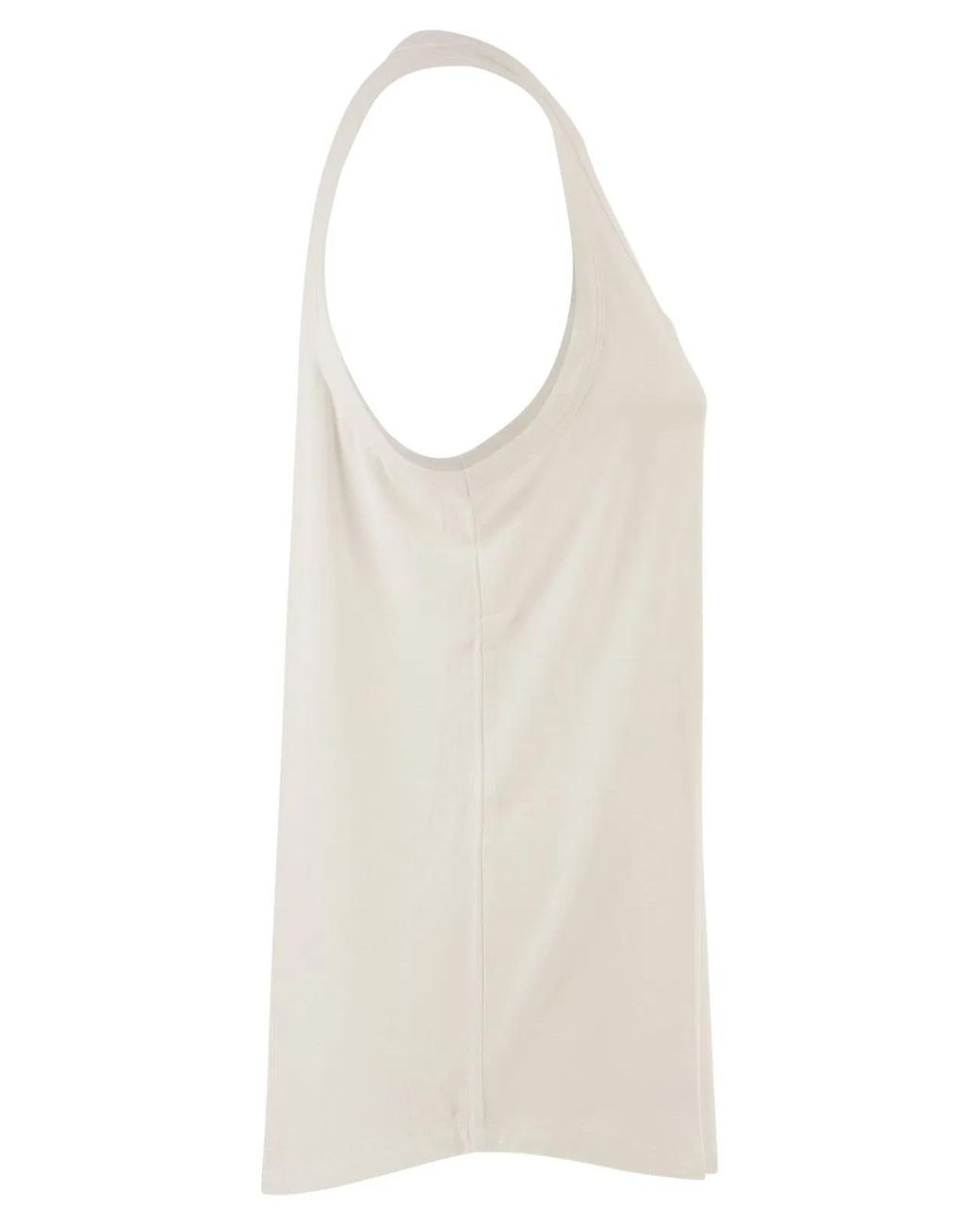 Majestic White Sleeveless Stretch Viscose Top With Wide Neckline
