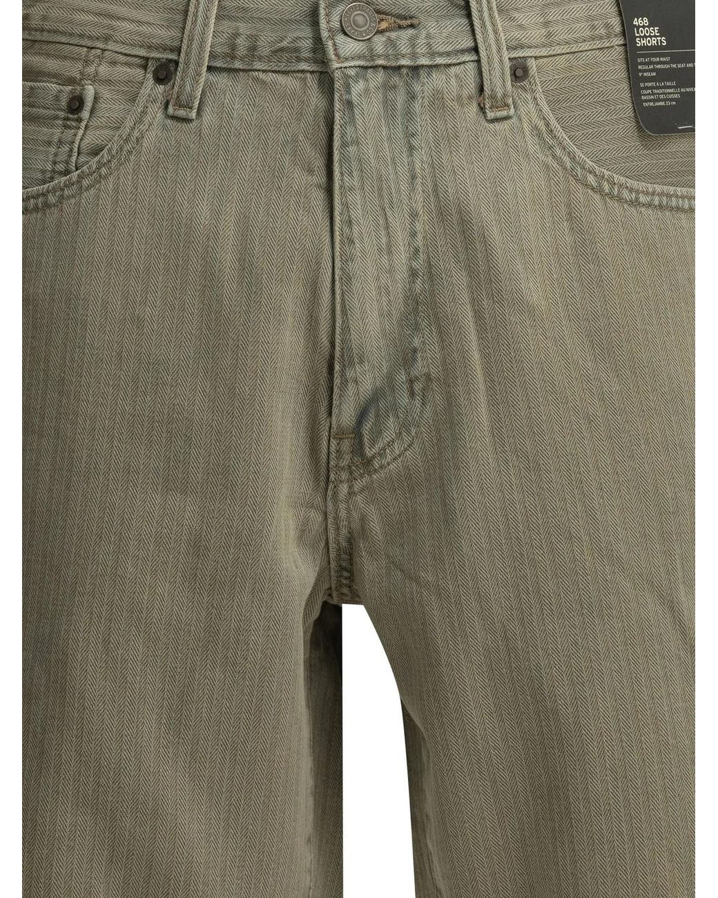Levi's Green "468 Stay Loose" Five-Pocket Shorts for men