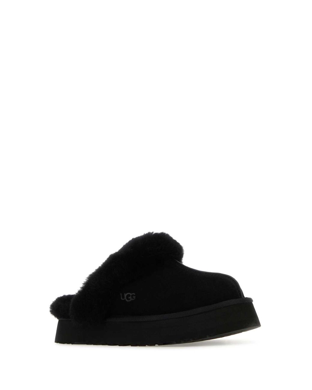Ugg Black Disquette Suede Platform Clogs