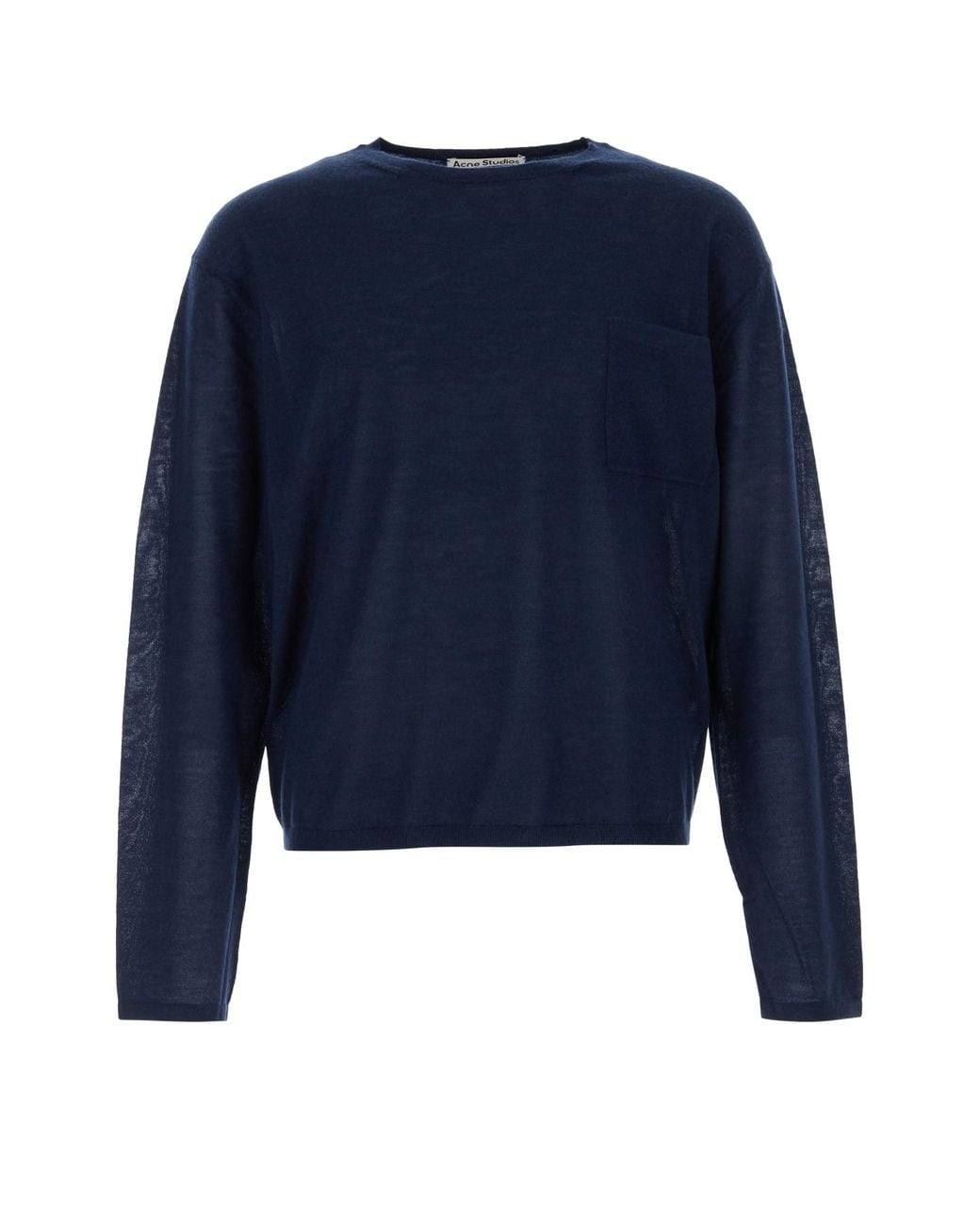 Acne Blue Cashmere Knit Sweatshirt for men