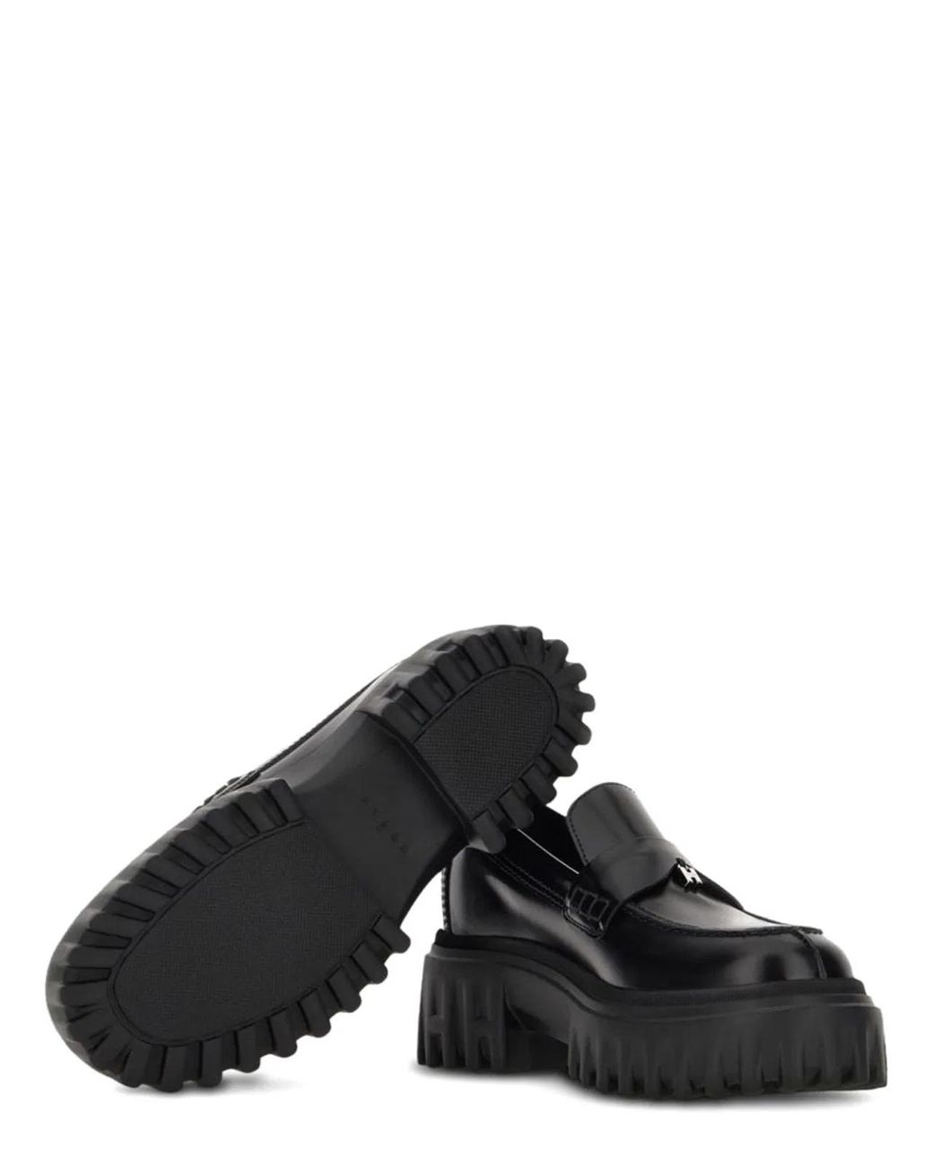 Hogan Black Leather Slip-On