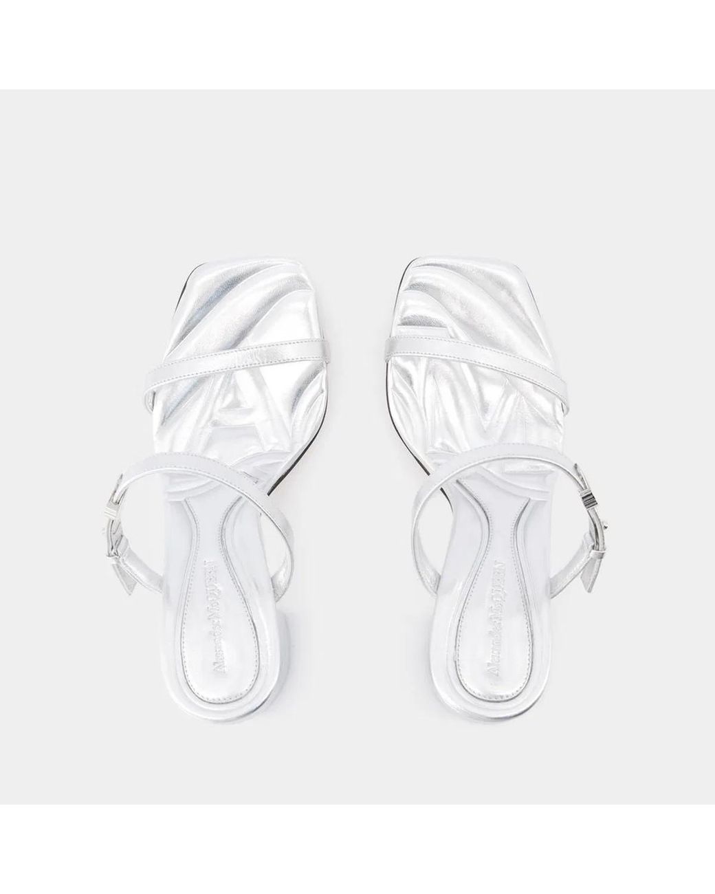 McQueen White Seal Heeled Sandals