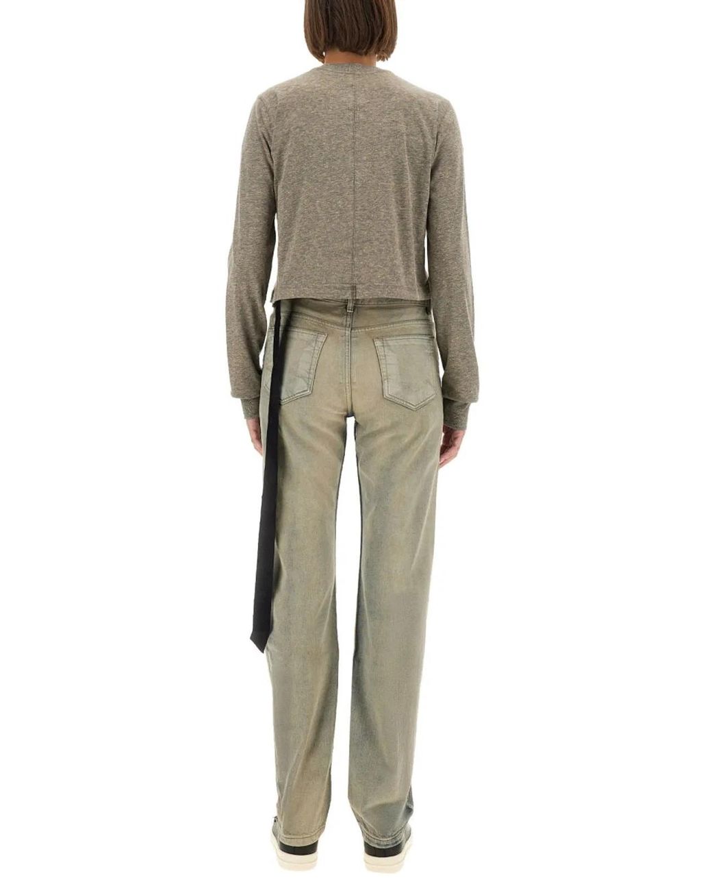Rick Owens Gray Cotton Blend T-Shirt