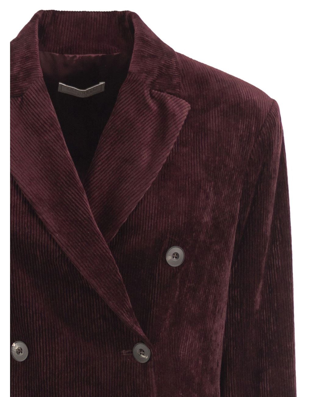 Antonelli Purple Double-Breasted Corduroy Velvet Blazer