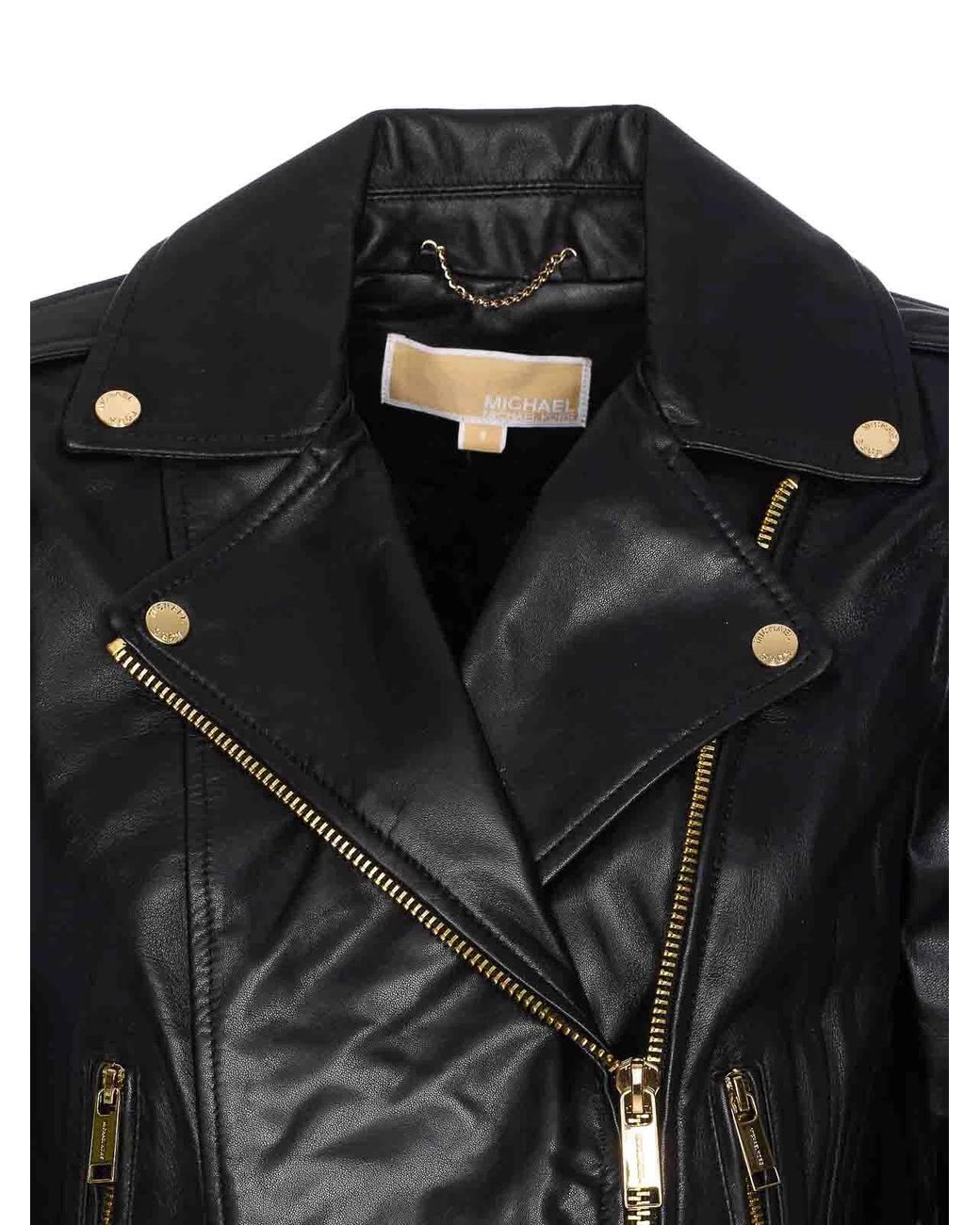 MICHAEL Michael Kors Black Leather Moto Jacket
