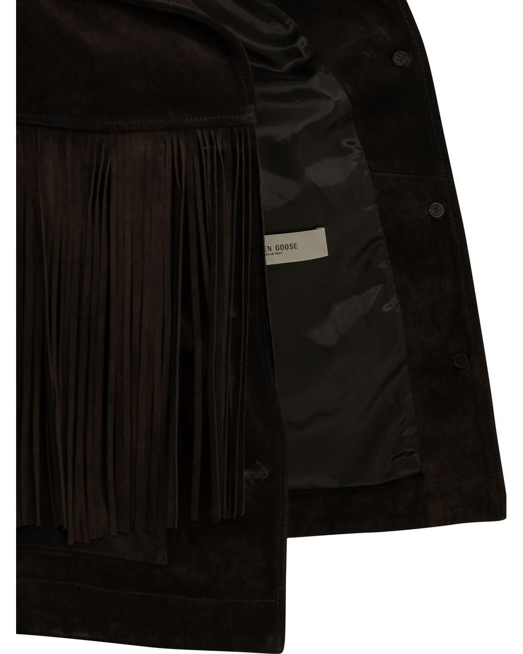 Golden Goose Deluxe Brand Black Fringed Leather Jacket