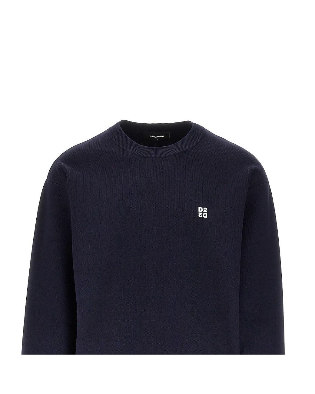 DSquared² Blue Knitted Sweater With Logo for men