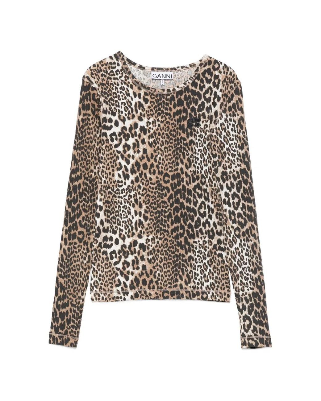 Ganni Brown Organic Cotton T-Shirt