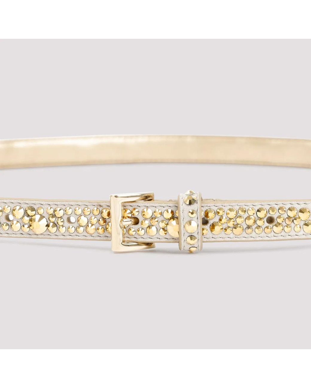 Prada Natural Embellished Suede Belt